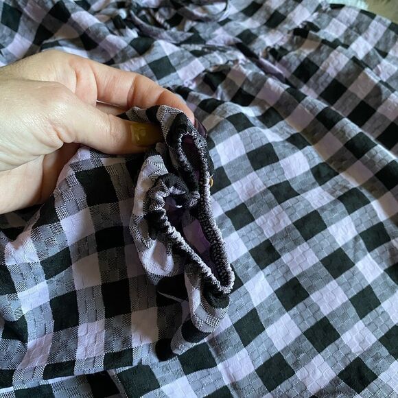Wild Fable Black & Purple Checkered Dress Size Medium NEW With Tags - Picture 4 of 10